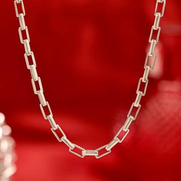 Unique Paperclip Design Silver Chain