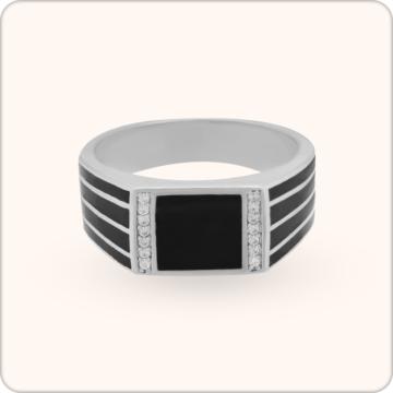 Modern With Bold Rectangular Silver Ring