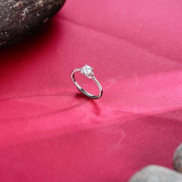 Exotic Single Stone Silver Ring
