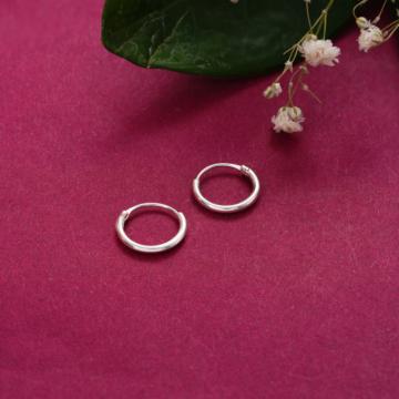 Stylish Dainty Hoop Silver Earrings