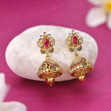 Dazzling Floral Silver Jhumka Earrings