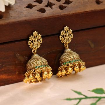 Divine Lakshmi Floral Silver Earrings