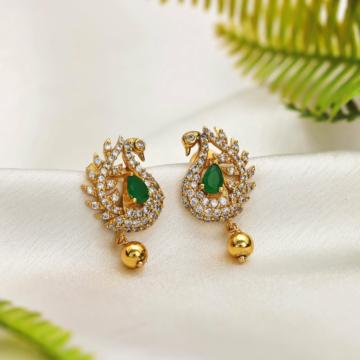Majestic Peacock Silver Earrings