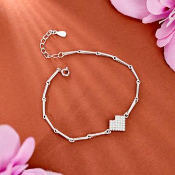 Subtle Yet Fancy Stone Silver Bracelet