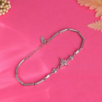 Minimalist Silver Heart Butterfly Bracelet