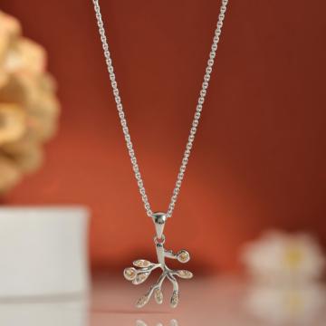 Nature Inspired Silver Tone Silver Pendant