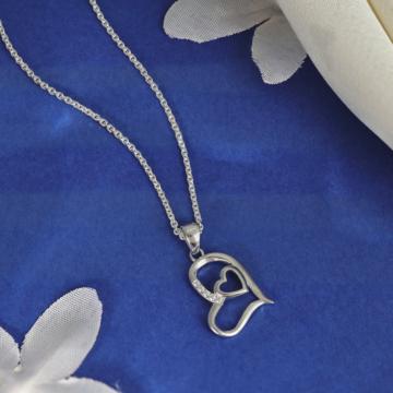 Stunning Nested Heart Silver Pendant