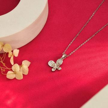 Modern Butterfly Silver Pendant