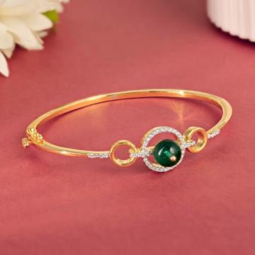 Radiant Silver Bracelet with Green Center Stone