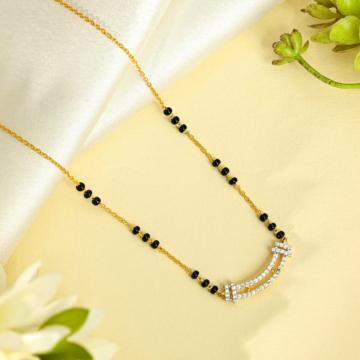 Modern Silver Mangalsutra with Curved Pendant