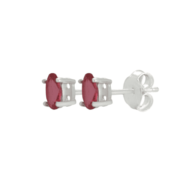 Captivating Pink Stone Silver Earrings