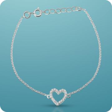 Vogue Of Heart Silver Bracelet