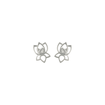 Fascinating Lotus Silver Earrings