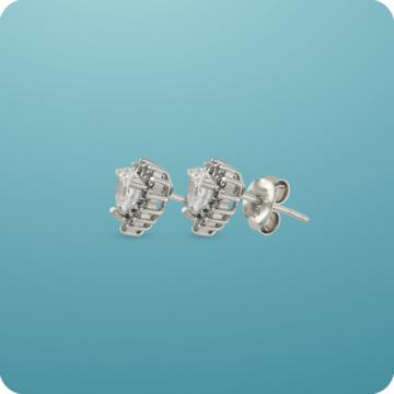 Vogue Of Heart Silver Earrings