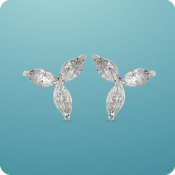 Glint O Petal Silver Earrings
