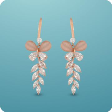 Sparkle Butterfly Silver Earrings