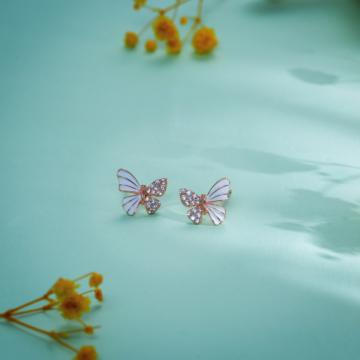 Pretty Butterfly Silver Earrings