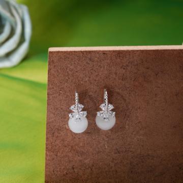 Glinting Floral Silver Earrings