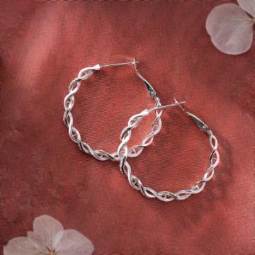 Modish Twisted Silver Earrings - Valentine Collection
