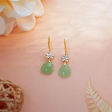 Effulgent Floral Drop Silver Earrings