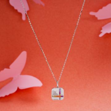 Glitzy Multicolored Stone Silver Necklace