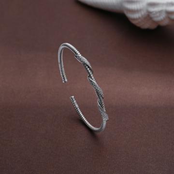 Dazzling Intertwined Silver Bracelet