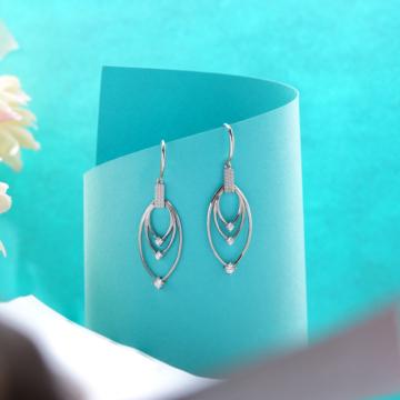 Lustrous Dew Drop Silver Earrings