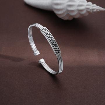 Modern Braid Silver Bracelet
