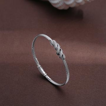 Glinting Swirl Pattern Silver Bracelet