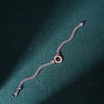 Trendy Two Tone Silver Bracelets