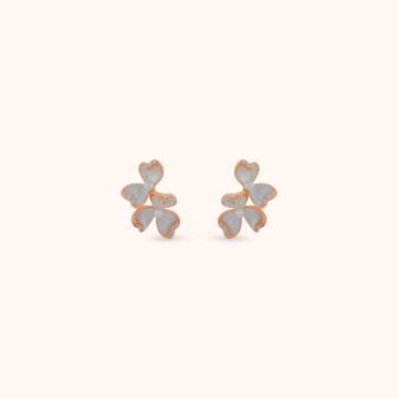 Charming Double Floret Silver Earrings