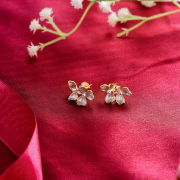 Charming Double Floret Silver Earrings