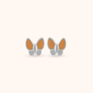 Pretty Butterfly Design Silver Stud Earrings