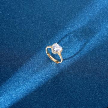 Heart O French Adjustable Silver Ring