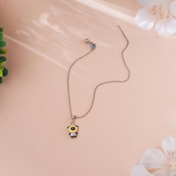 Playful Panda Silver Bracelet for Kids