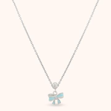 Twinkling Ribbon Silver Necklace