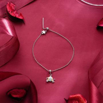 Glitzy Carriage Design Silver Bracelet