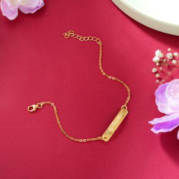 Ethereal Grace Engraveable Gold Polish Silver Bracelet