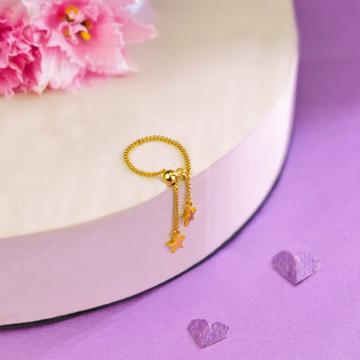 Linked Starlet Chain Silver Ring - Valentine Collection