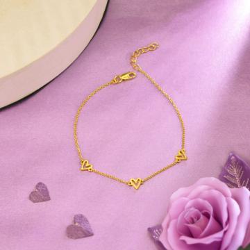 Marvelous Triple Heart Silver Bracelet - Valentine Collection
