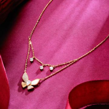 Delicate Silver Butterfly Glow Layered Necklace