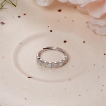 Refulgent Heartin Adjustable Silver Ring - Valentine Collection
