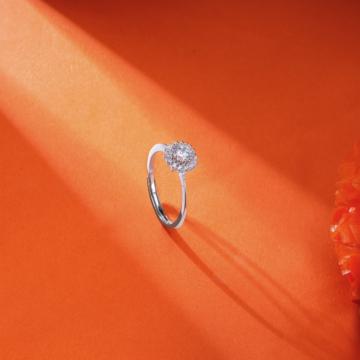 Radiant Floral Silver Ring - Valentine Collection