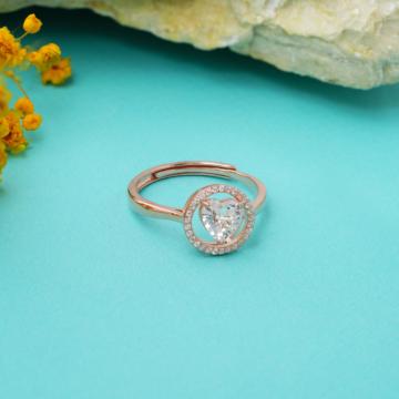 Minimalist Heartin Adjustable Silver Ring - Valentine Collection