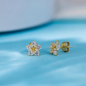 Prismatic Floral Bloom Silver Earrings