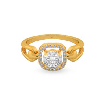 Vibrant Single Stone Gold Ring