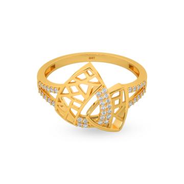 Trendy Triangular Mesh Gold Ring