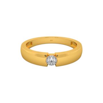 Coruscating Single Stone Gold Ring