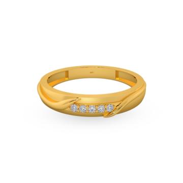 Glitzy Quintuple Stone Gold Ring