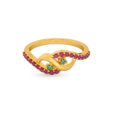 Whimsical Geometrical Gold Ring